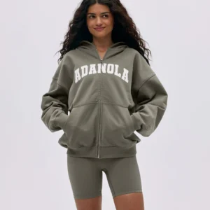 Varsity ADANOLA Oversized Full Zip Hoodie