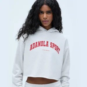 ADANOLA SPORT Raw Hem Crop Hoodie
